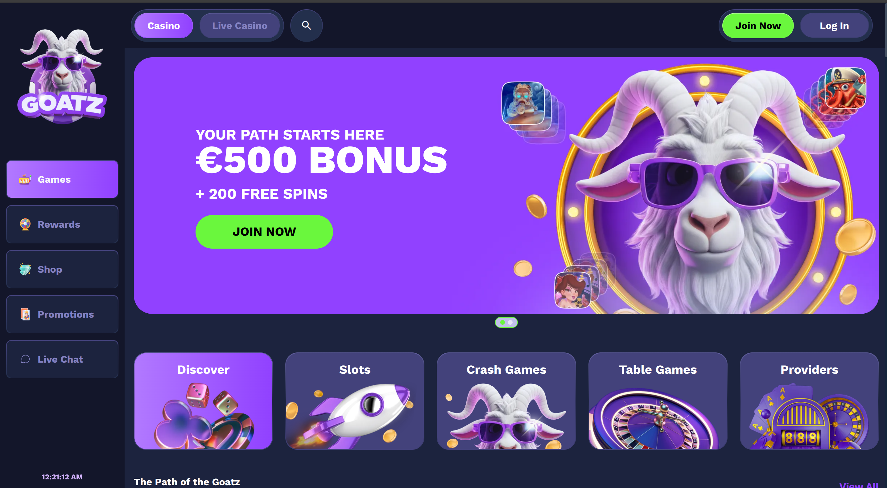 Hva Goatz Casino tilbyr deg